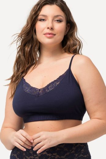 Plus size veliki brojevi Grudnjak bez žica s čipkom V izrez 2 komada za punije