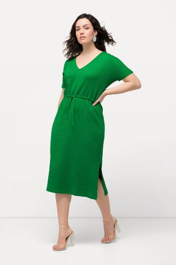 Plus size veliki brojevi Haljina pletena kratkih rukava za punije
