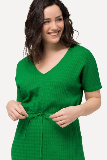 Plus size veliki brojevi Haljina pletena kratkih rukava za punije