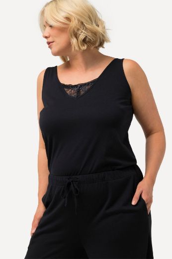 Plus size veliki brojevi Kombinezon bez rukava s čipkom V izrez za punije