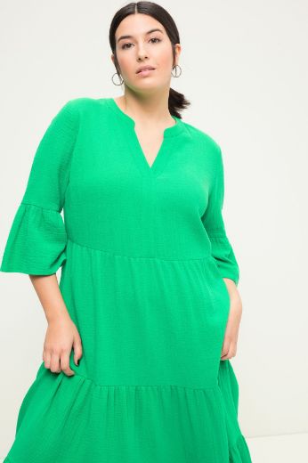 Plus size veliki brojevi Haljina 3/4 rukavi A kroja duži model za punije
