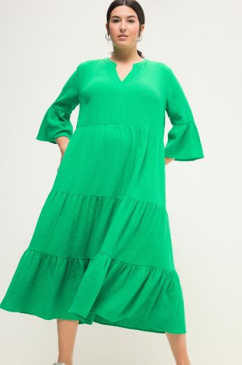Plus size veliki brojevi Haljina 3/4 rukavi A kroja duži model za punije