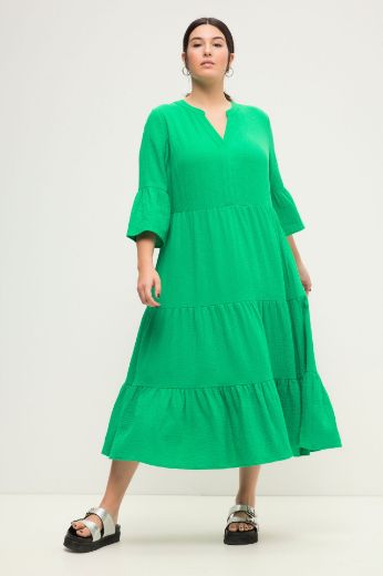 Plus size veliki brojevi Haljina 3/4 rukavi A kroja duži model za punije