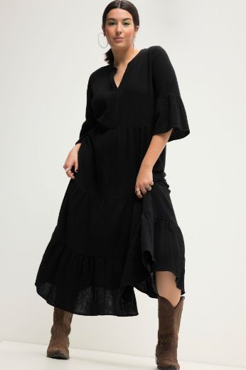 Plus size veliki brojevi Haljina 3/4 rukavi A kroja duži model za punije