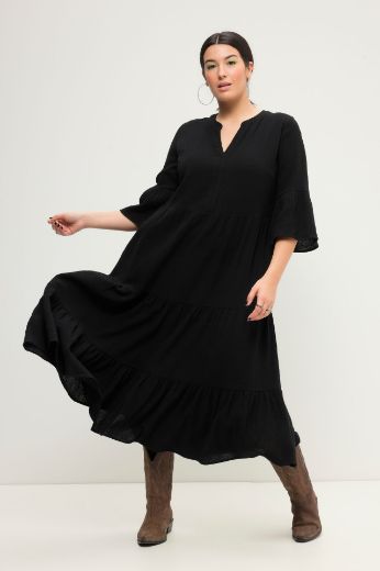 Plus size veliki brojevi Haljina 3/4 rukavi A kroja duži model za punije