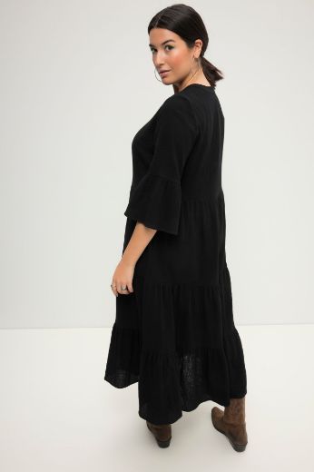 Plus size veliki brojevi Haljina 3/4 rukavi A kroja duži model za punije