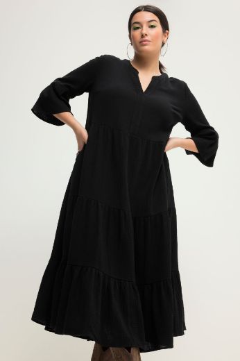 Plus size veliki brojevi Haljina 3/4 rukavi A kroja duži model za punije