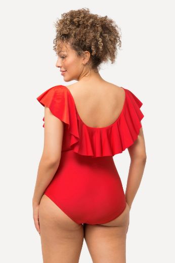 Plus size veliki brojevi Kupaći kostim s volanima V izrez za punije