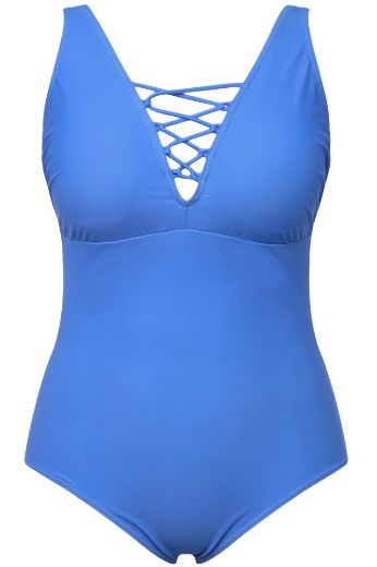 Plus size veliki brojevi Kupaći kostim jednodijelni V izrez za punije