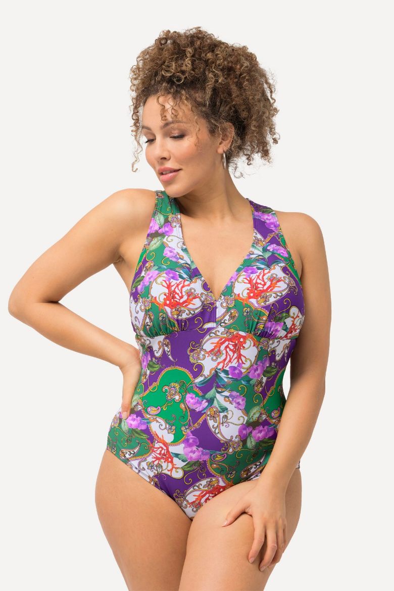 Plus size veliki brojevi Kupaći kostim jednodijelni V izrez za punije