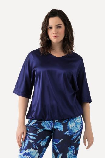 Plus size veliki brojevi Bluza kratkih rukava od satena za punije