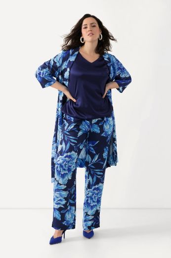 Plus size veliki brojevi Hlače od satena elastičnog struka za punije