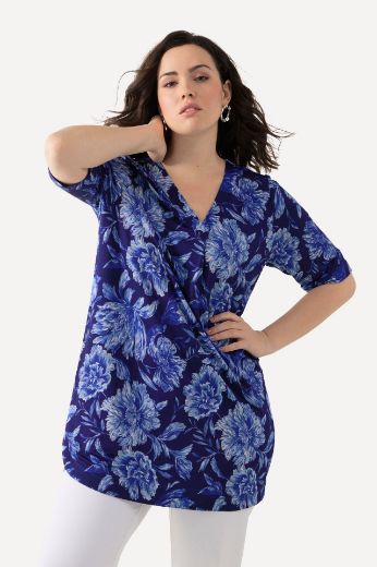 Plus size veliki brojevi Majica kratkih rukava A kroja, V-izrez za punije