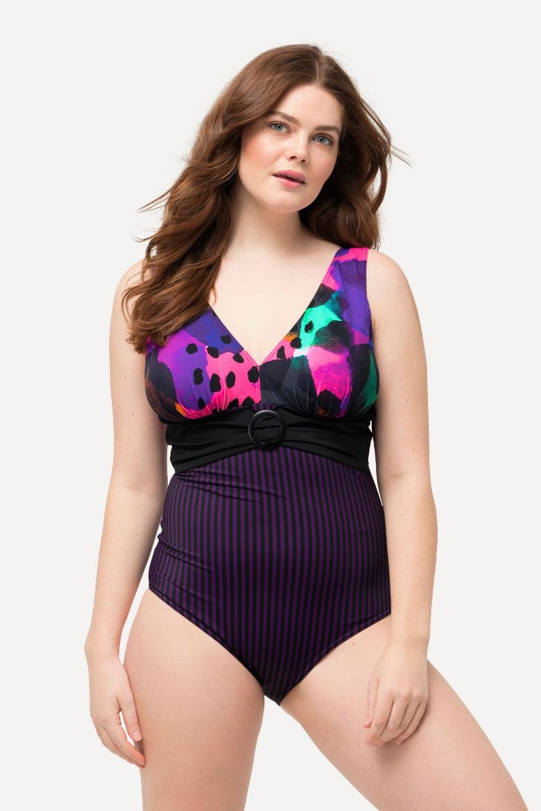 Plus size veliki brojevi Kupaći kostim jednodijelni V izrez za punije