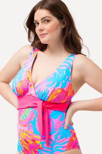 Plus size veliki brojevi Kupaći kostim jednodijelni V izrez za punije