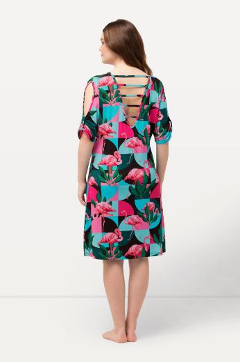 Plus size veliki brojevi Haljina kratkih rukava na V zrez za punije