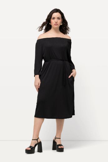 Plus size veliki brojevi Haljina s izrezom 3/4 rukava za punije