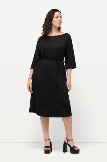 Plus size veliki brojevi Haljina s izrezom 3/4 rukava za punije