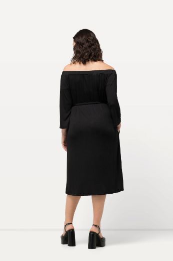 Plus size veliki brojevi Haljina s izrezom 3/4 rukava za punije