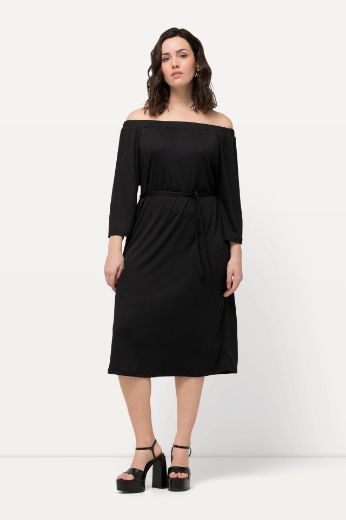 Plus size veliki brojevi Haljina s izrezom 3/4 rukava za punije