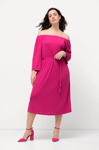 Plus size veliki brojevi Haljina s izrezom 3/4 rukava za punije