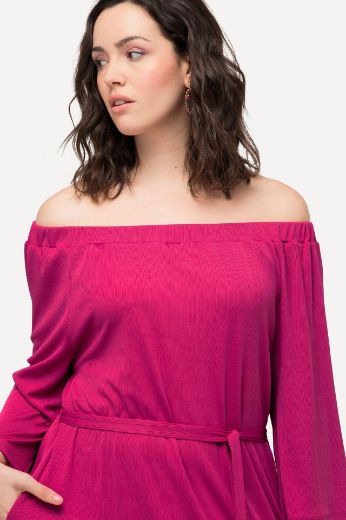 Plus size veliki brojevi Haljina s izrezom 3/4 rukava za punije