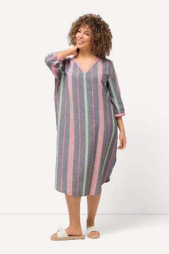 Plus size veliki brojevi Haljina s 3/4 rukavima V izrez za punije