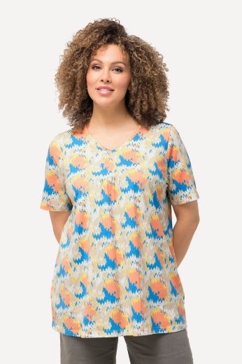 Plus size veliki brojevi Majica kratkih rukava V izrez A kroja za punije