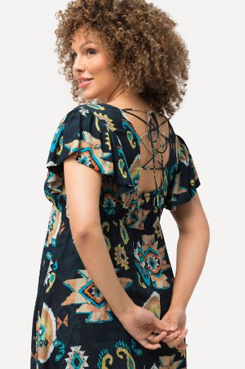 Plus size veliki brojevi Haljina s etno printom A kroja za punije