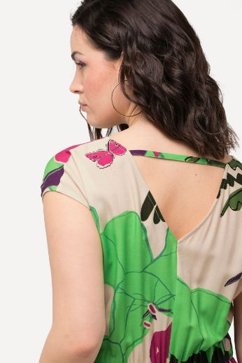 Plus size veliki brojevi Haljina V-izreza elastičnog struka za punije