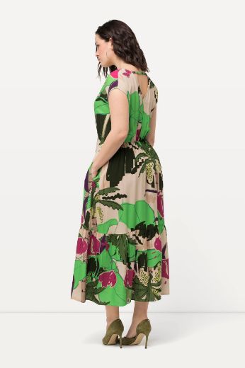Plus size veliki brojevi Haljina V-izreza elastičnog struka za punije