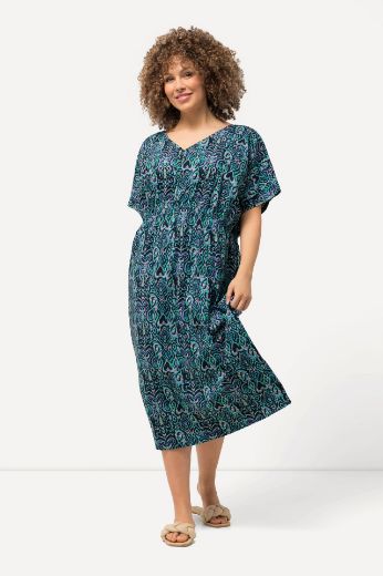 Plus size veliki brojevi Haljina Midi kratkih rukava V izrez za punije