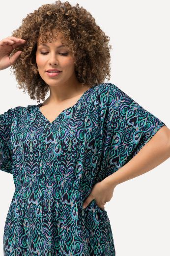 Plus size veliki brojevi Haljina Midi kratkih rukava V izrez za punije