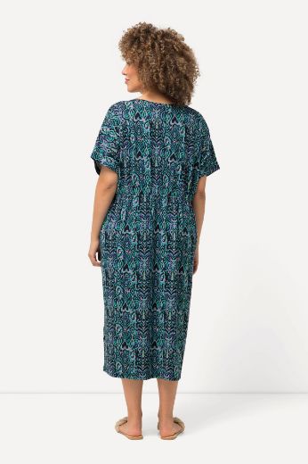 Plus size veliki brojevi Haljina Midi kratkih rukava V izrez za punije