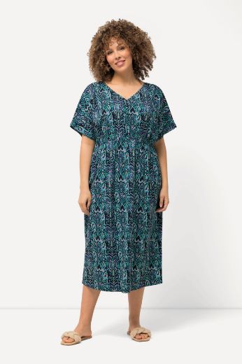 Plus size veliki brojevi Haljina Midi kratkih rukava V izrez za punije