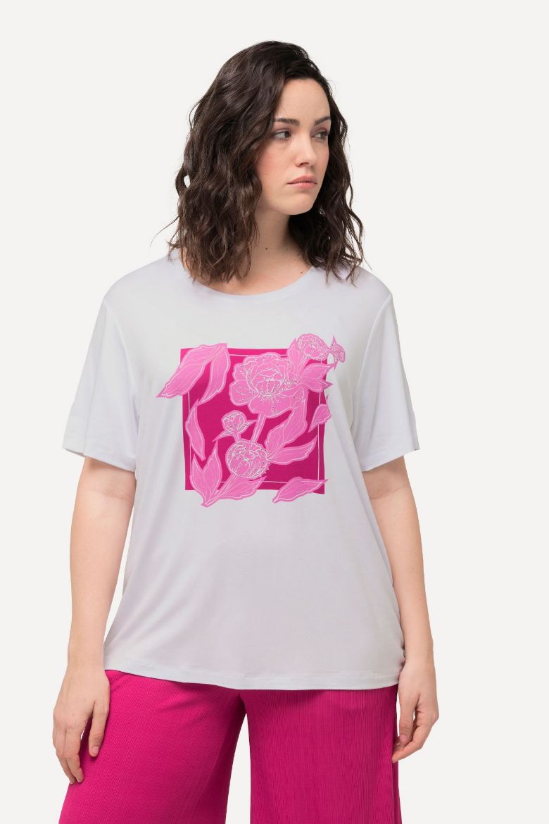 Plus size veliki brojevi Majica kratkih rukava s cvjetnog printa za punije