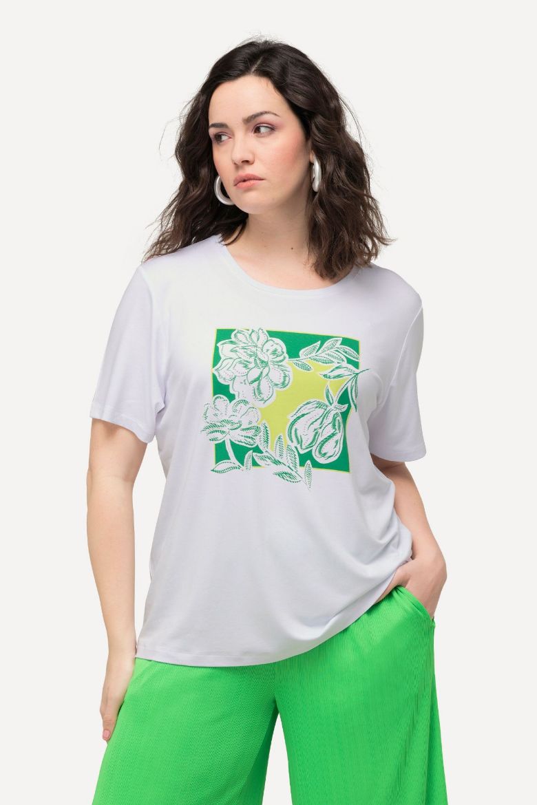 Plus size veliki brojevi Majica kratkih rukava s cvjetnog printa za punije