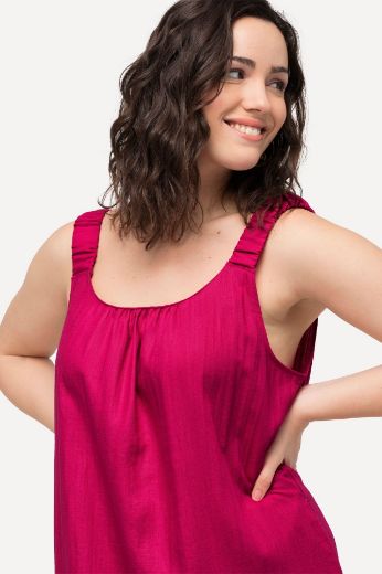 Plus size veliki brojevi Haljina Midi bez rukava na volane za punije
