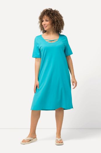 Plus size veliki brojevi Haljina kratkih rukava A kroja za punije