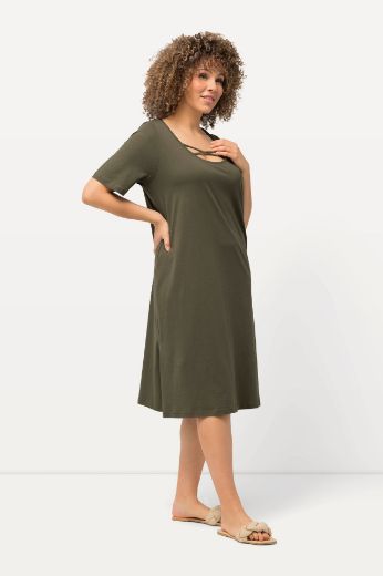Plus size veliki brojevi Haljina kratkih rukava A kroja za punije
