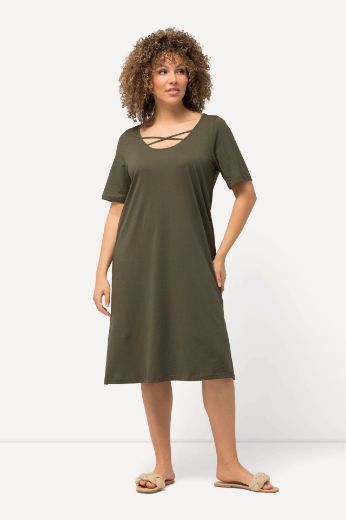 Plus size veliki brojevi Haljina kratkih rukava A kroja za punije