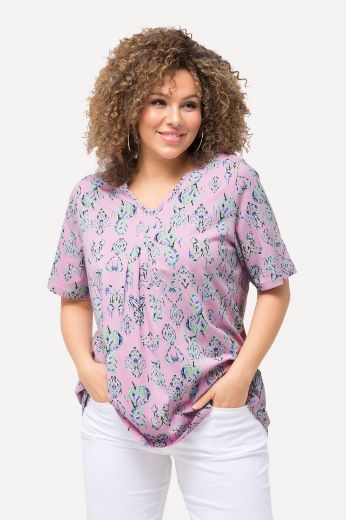 Plus size veliki brojevi Majica kratkih rukava širokog A kroja V izrez za punije