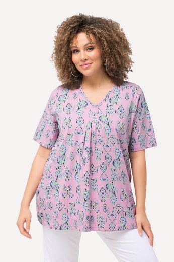 Plus size veliki brojevi Majica kratkih rukava širokog A kroja V izrez za punije