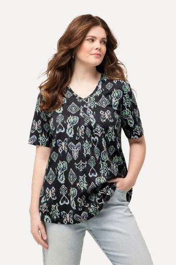 Plus size veliki brojevi Majica kratkih rukava širokog A kroja V izrez za punije