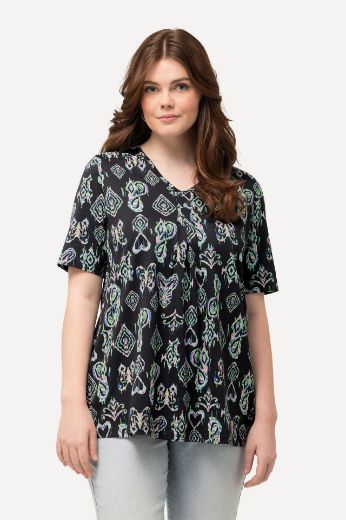 Plus size veliki brojevi Majica kratkih rukava širokog A kroja V izrez za punije