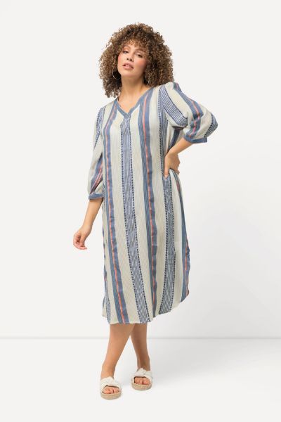 Veliki brojevi Haljina Kaftan s 3/4 rukavima V izrez moda za punije