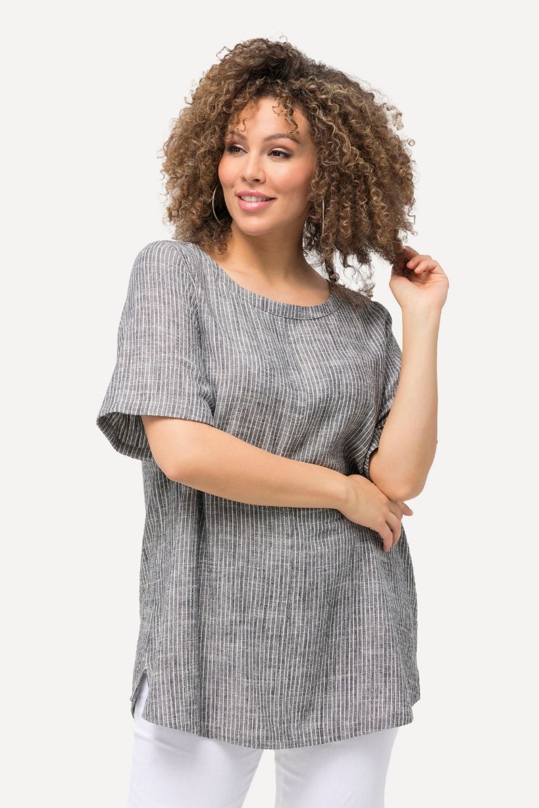 Plus size veliki brojevi Bluza kratkih rukava, okrugli izrez za punije