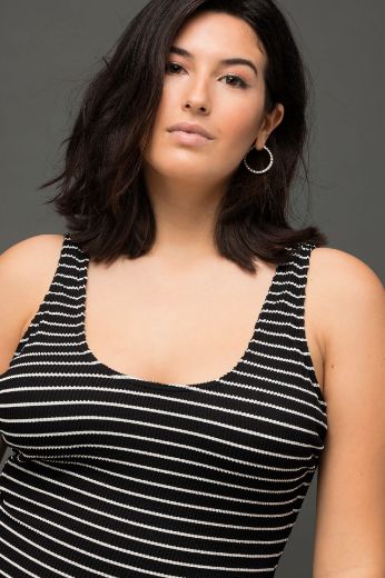 Plus size veliki brojevi Kupaći kostim jednodijelni na pruge za punije