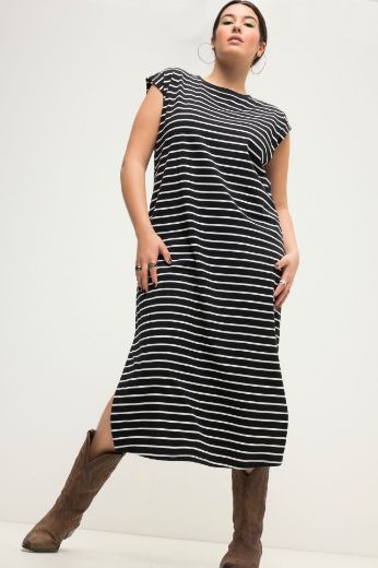Plus size veliki brojevi Haljina okruglog ovratnika šireg kroja za punije