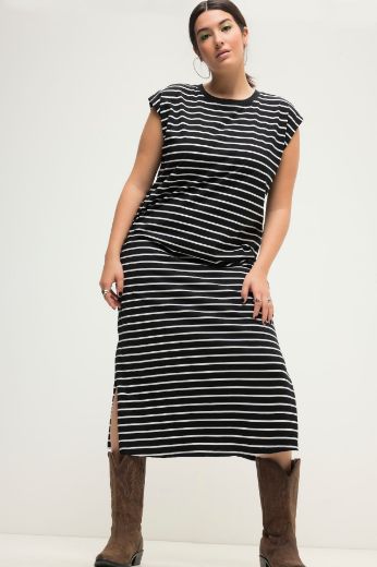 Plus size veliki brojevi Haljina okruglog ovratnika šireg kroja za punije